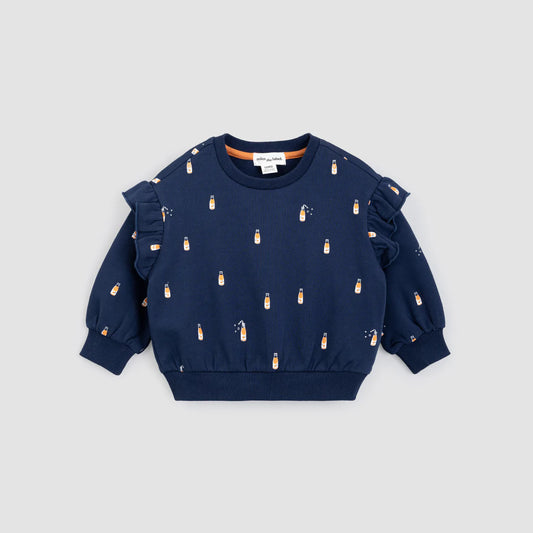 Orange Pop on Blue Baby Girls' Terry Top