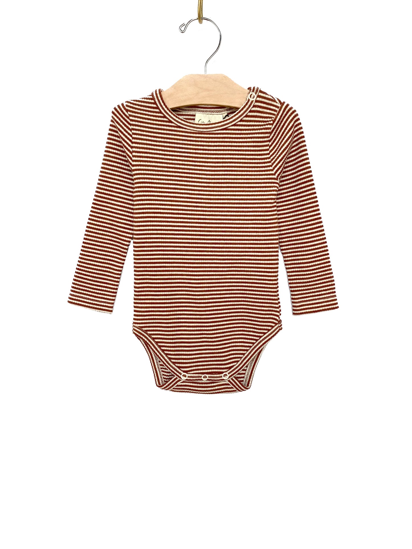 Organic Rust Stripe Bodysuit