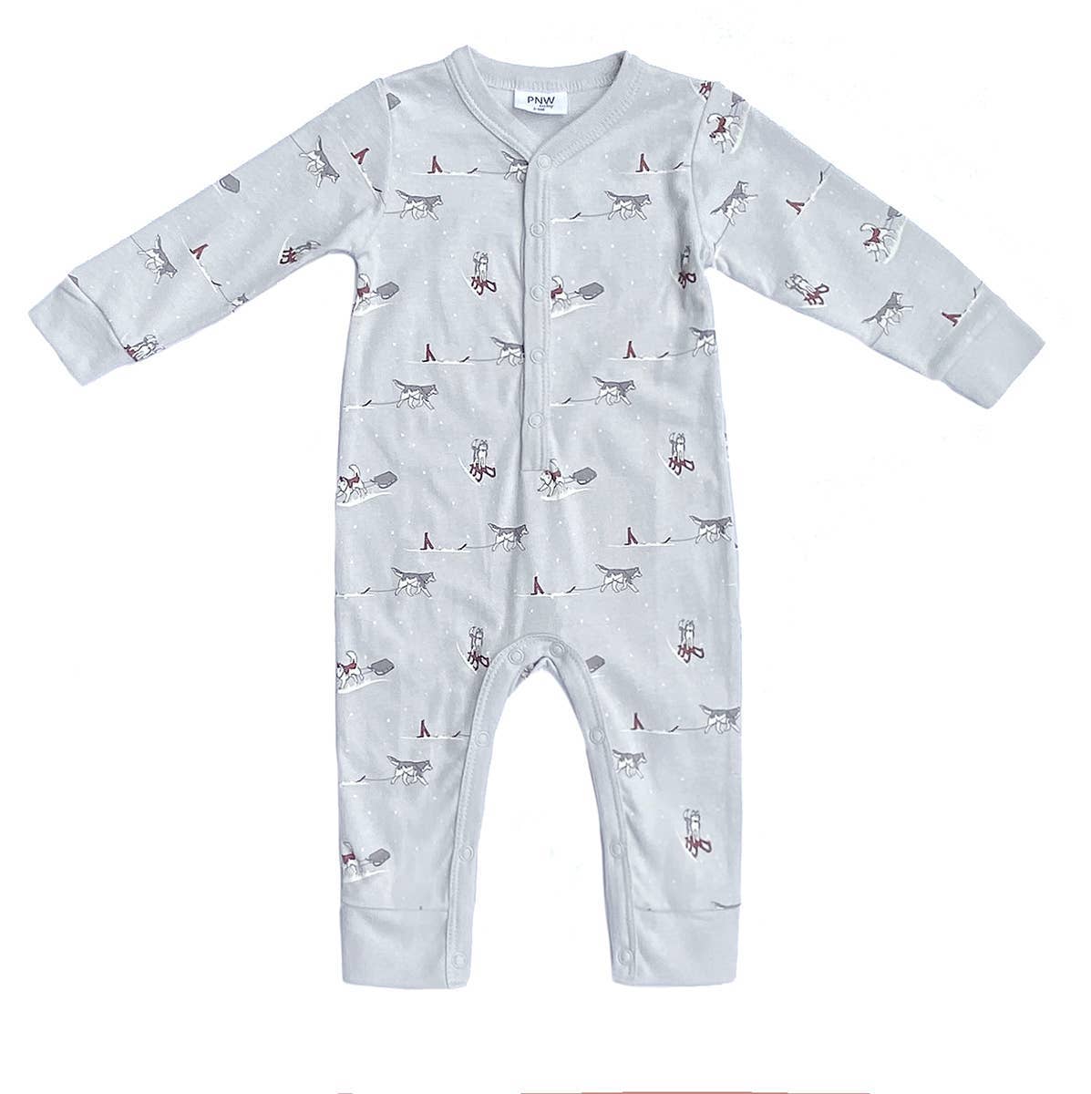 PNW Baby Snap Romper- Huskies