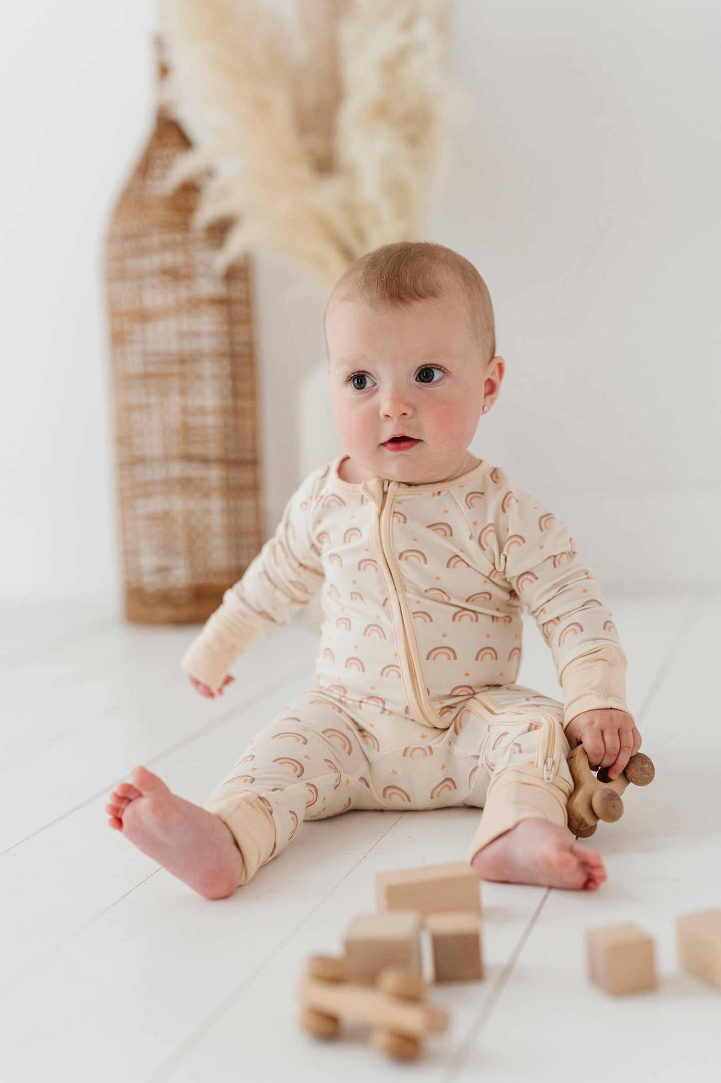 Vintage Rainbow Footless Romper