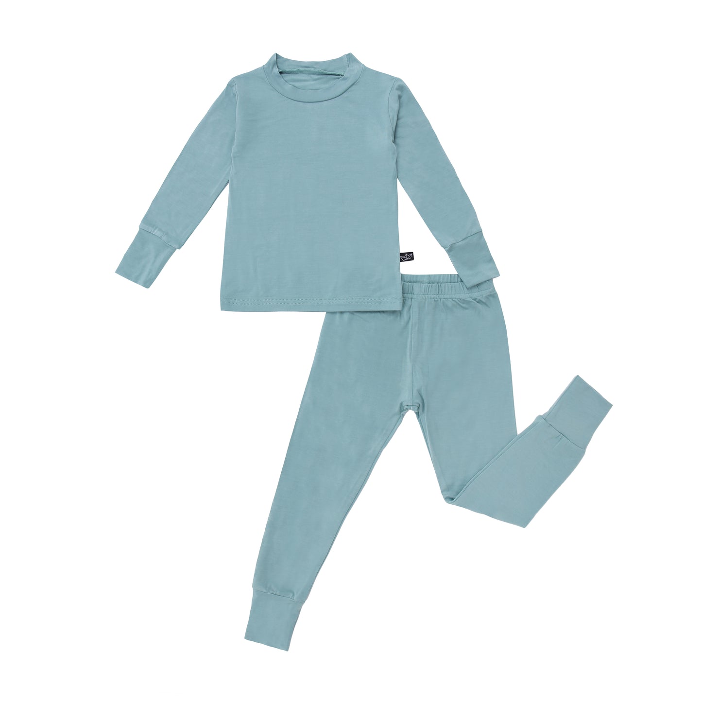 Aquamarine Two-Piece Bamboo Children's Pajamas