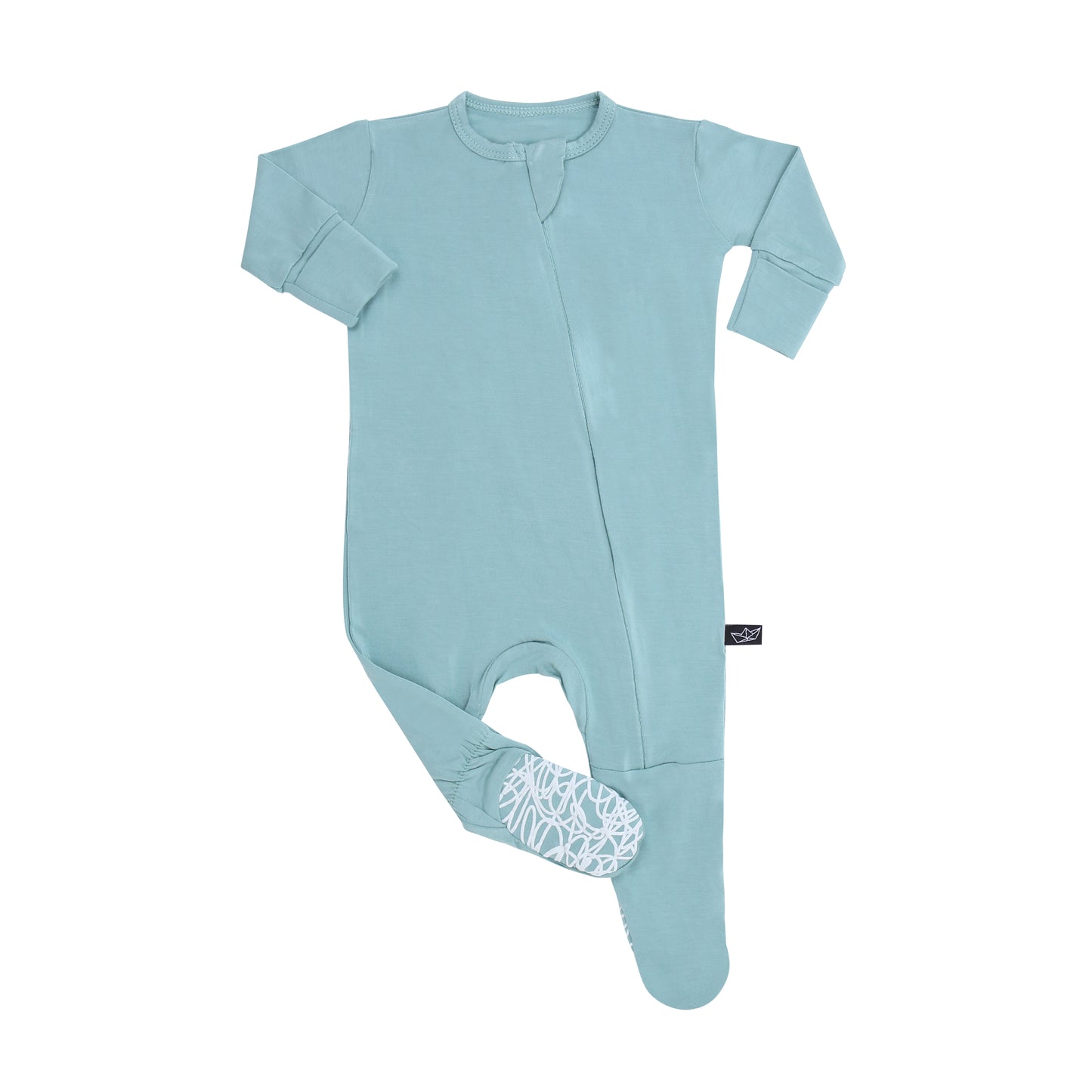 Aquamarine Bamboo Infant Footed Sleeper