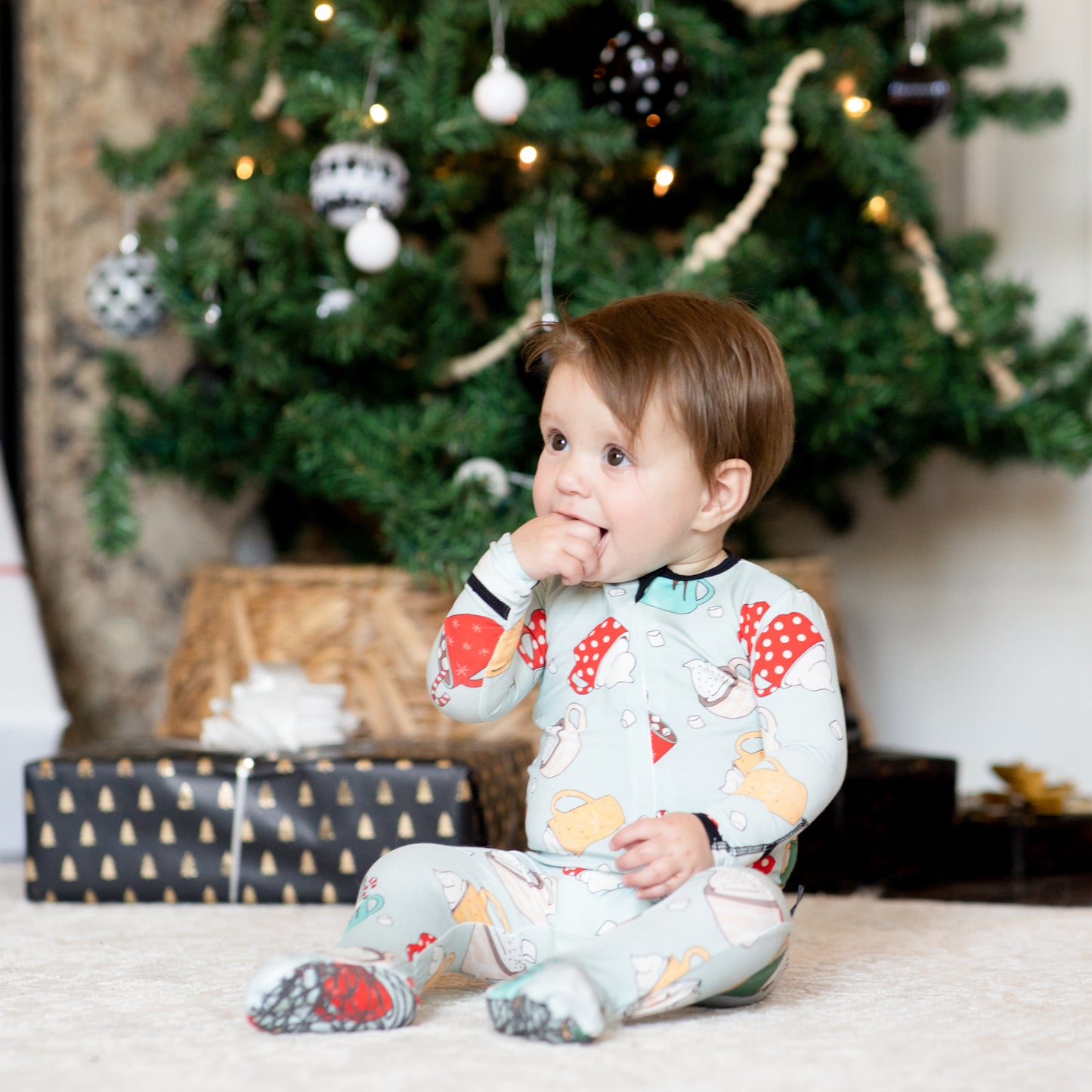 Holiday Hot Chocolate Bamboo Footed Sleeper