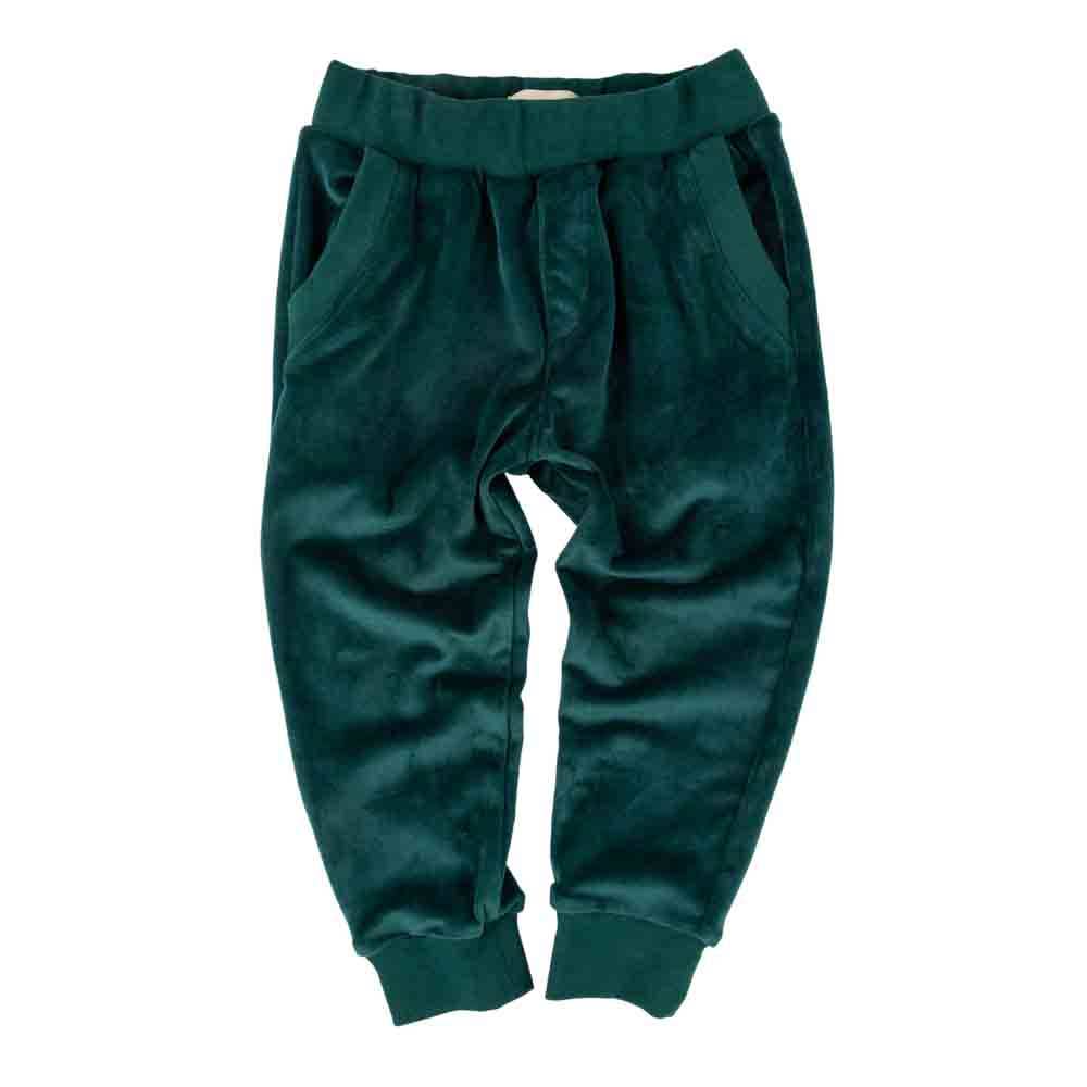 Ziggy Children's Jogger Dark Green Velour