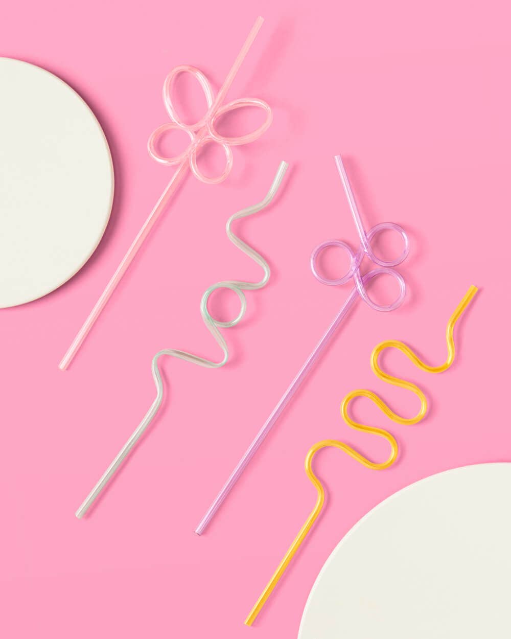 Reusable Pastel Party Swirly Straws, Garden Party Decor