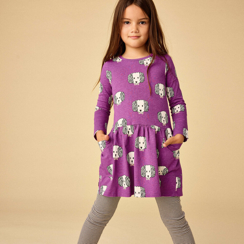 Long Sleeve Pocket Dress - Maltipoo