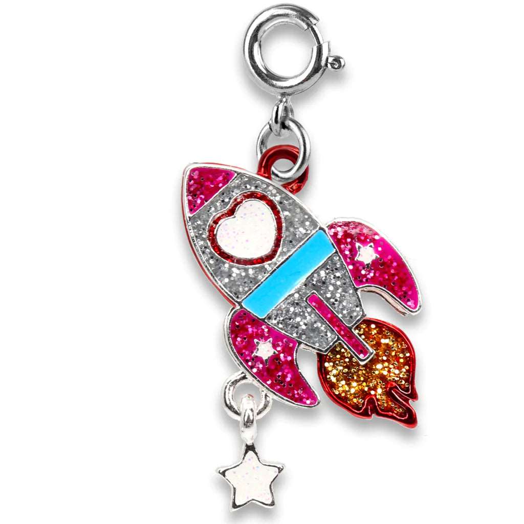 Glitter Rocket Children's Charm