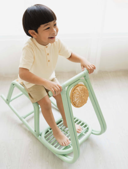 Handcrafted - Vespa Rocker (Mint) - Rattan Wicker