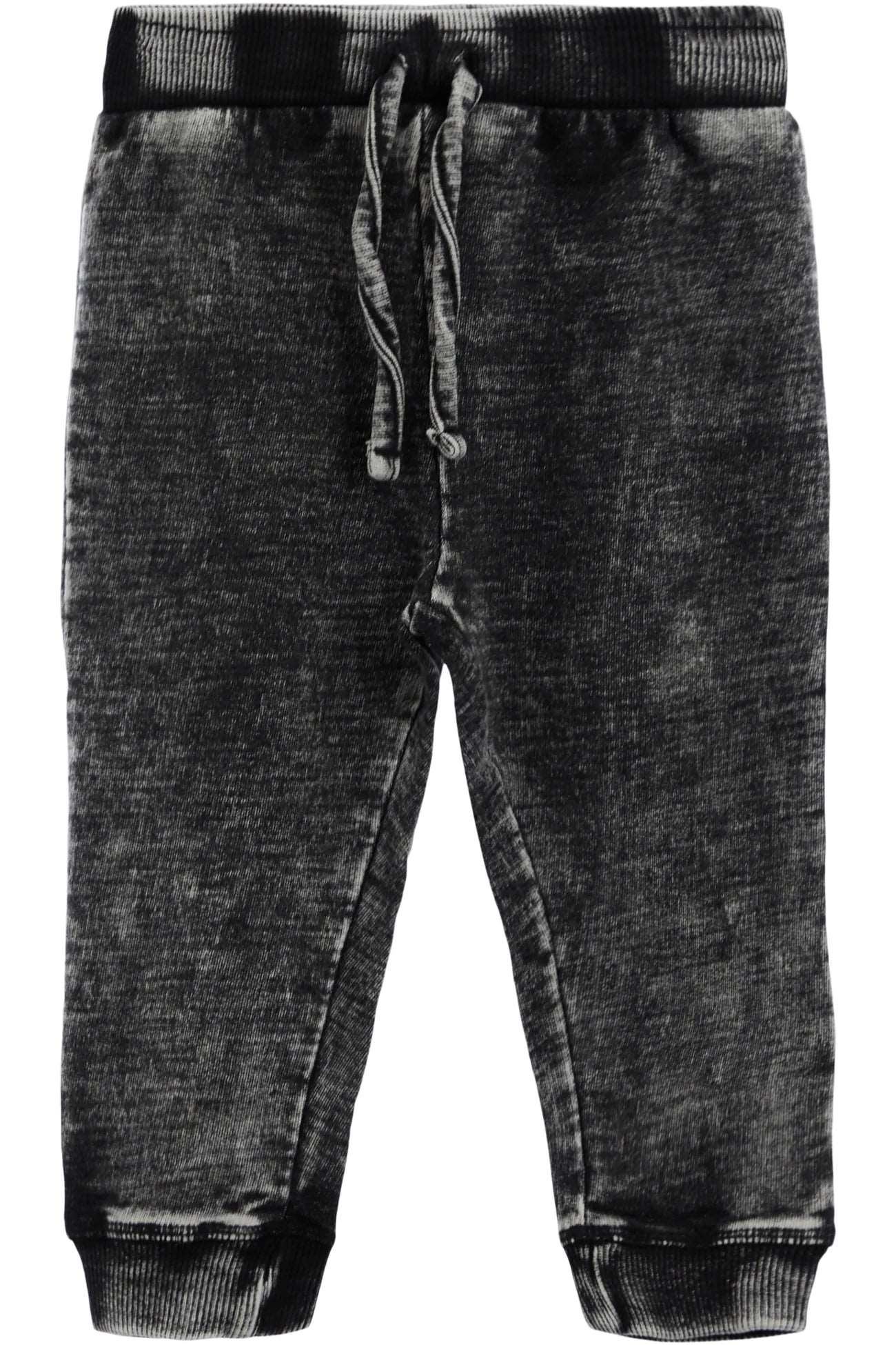 Distressed Denim Jogger Pants - Black