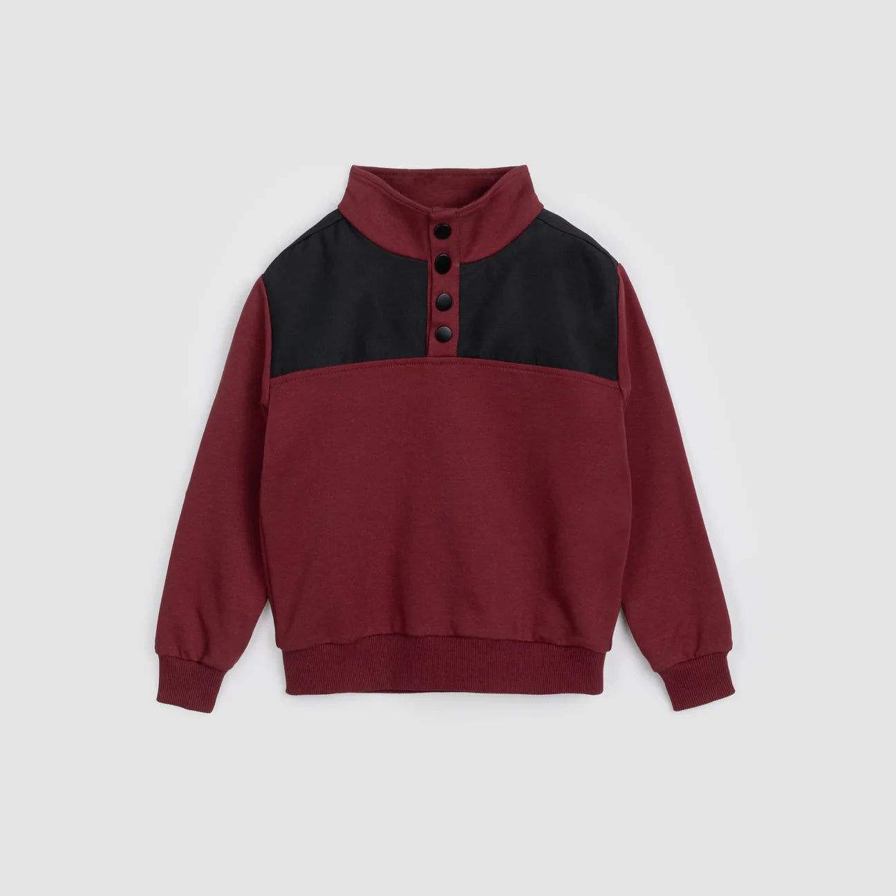 Burgundy Half Button Sweatshirt