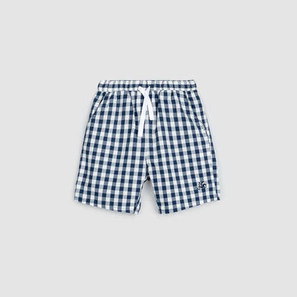 Navy Gingham Poplin Children's Shorts