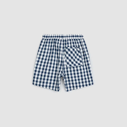 Navy Gingham Poplin Children's Shorts