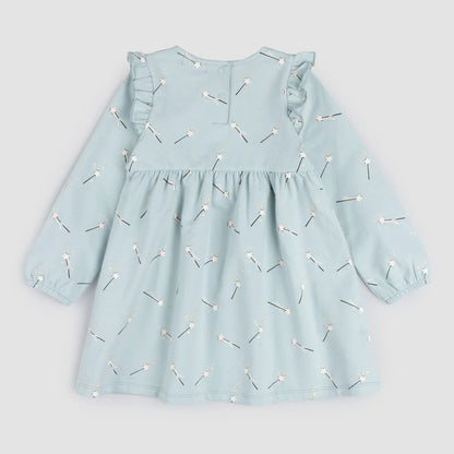 Magic Wand Print on Cloud Blue Dress