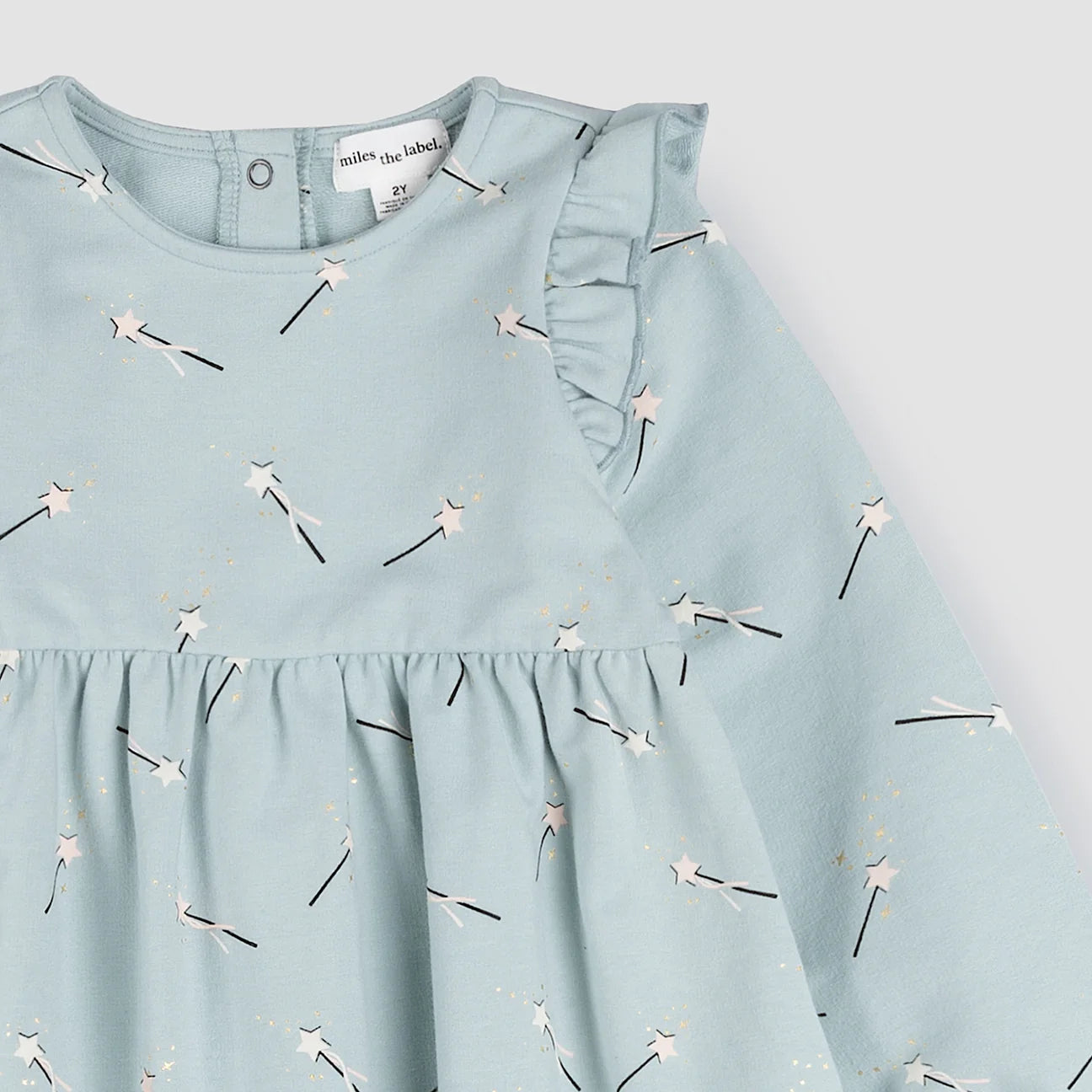 Magic Wand Print on Cloud Blue Dress