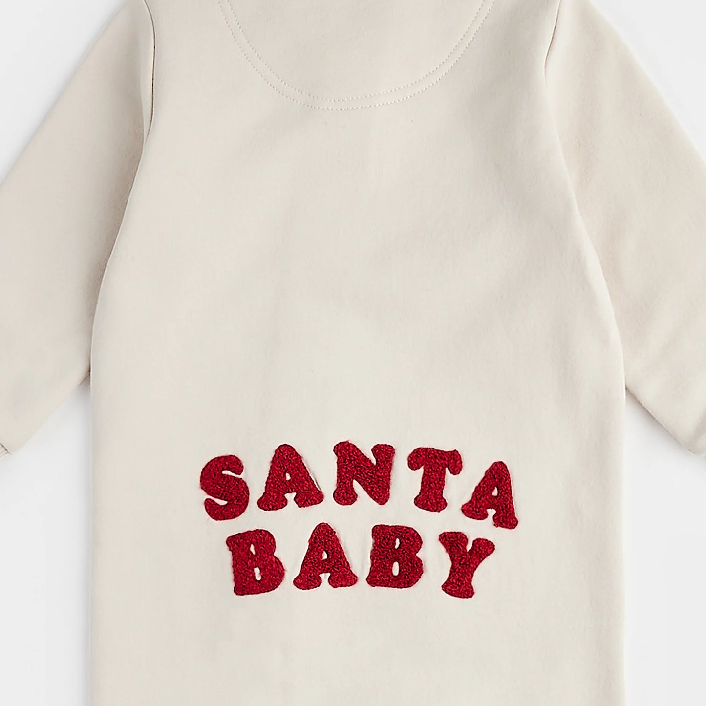 Santa Baby on Crème Fleece Playsuit