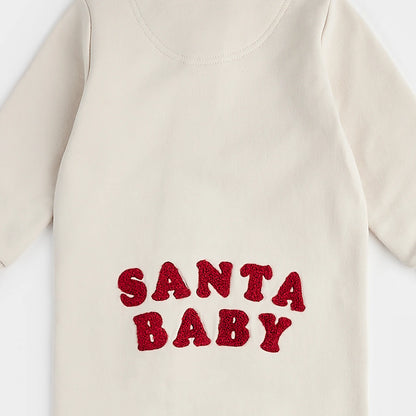 Santa Baby on Crème Fleece Playsuit