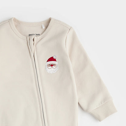 Santa Baby on Crème Fleece Playsuit