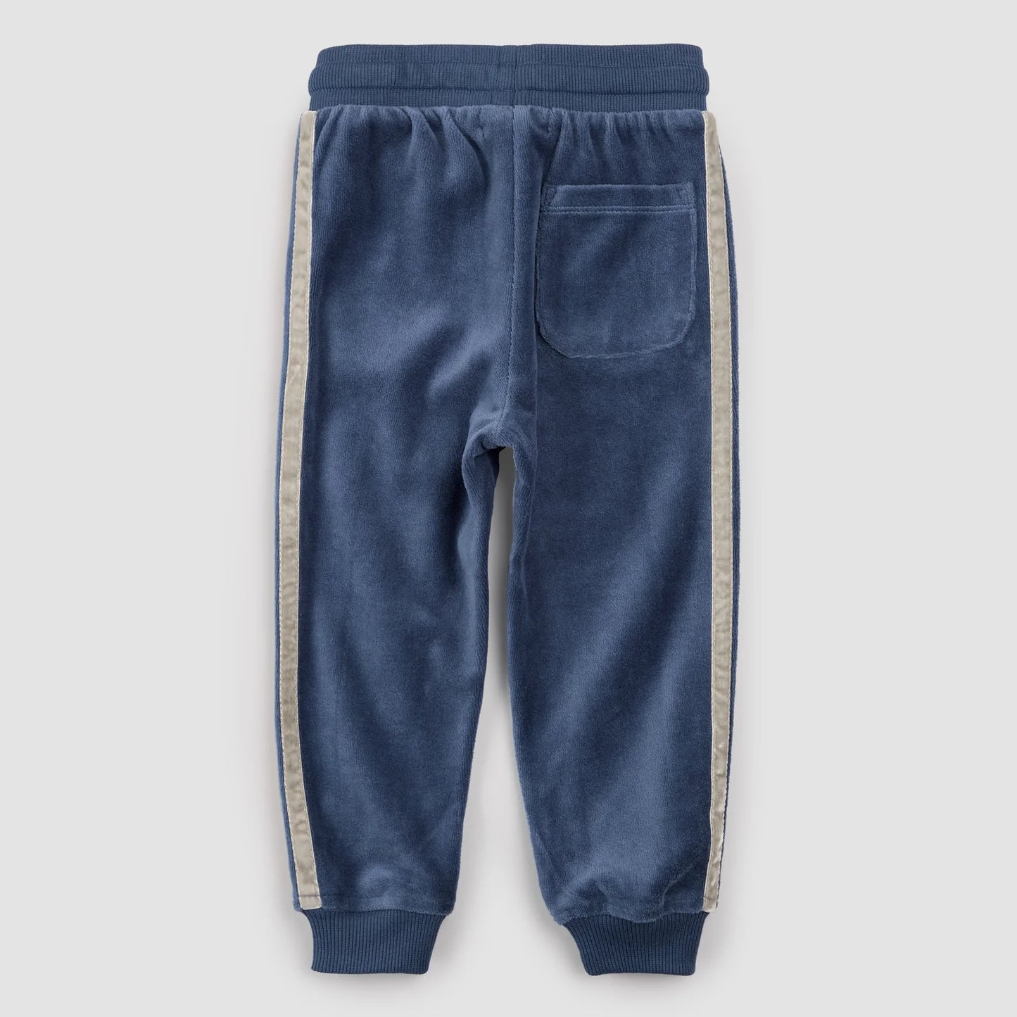 Retro Stripe on Miles Blue Velour Joggers