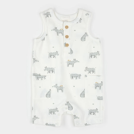 Rhino Print Sleeveless Romper