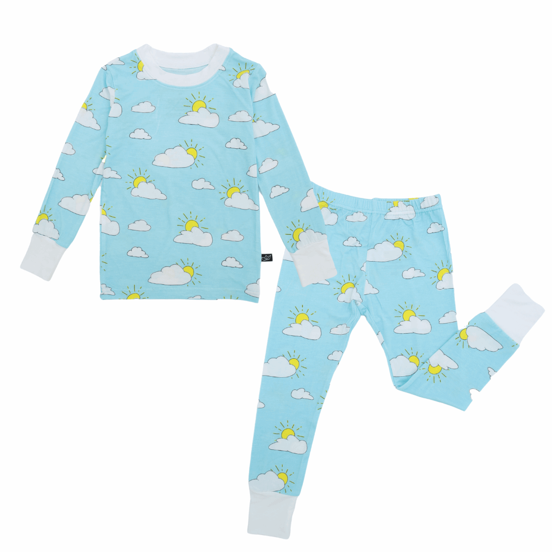 Partly Cloudy Two-Piece Bamboo Pajamas