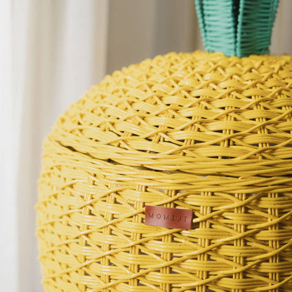 Handcrafted - Pineapple Storage Basket (Yellow) - Rattan