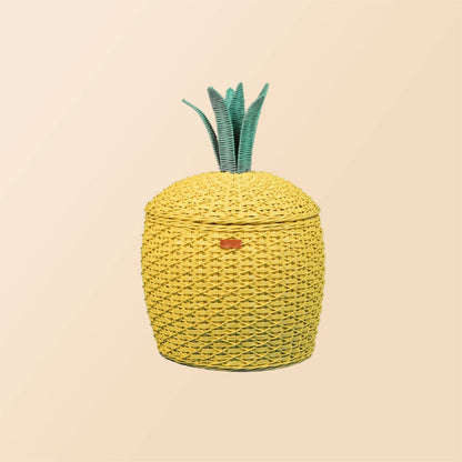 Handcrafted - Pineapple Storage Basket (Yellow) - Rattan