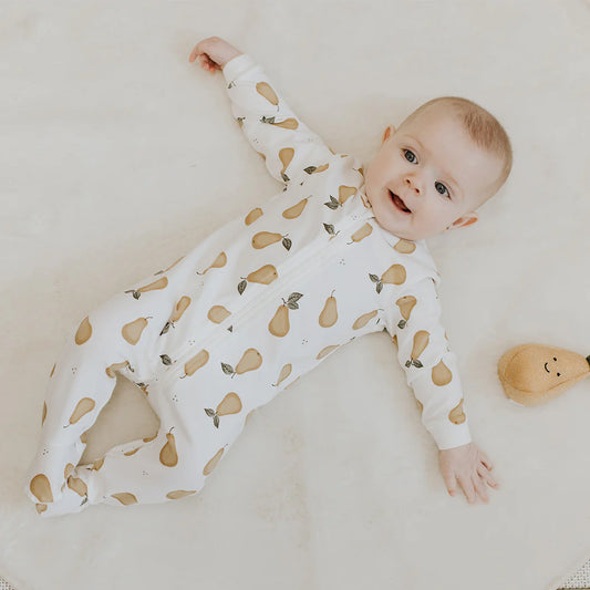 Pear Print on Off-White Sleeper