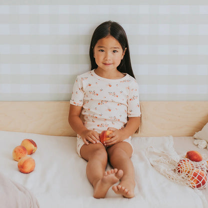 Agrumes Print on Ribbed Barely Coral Summer Sleep Set
