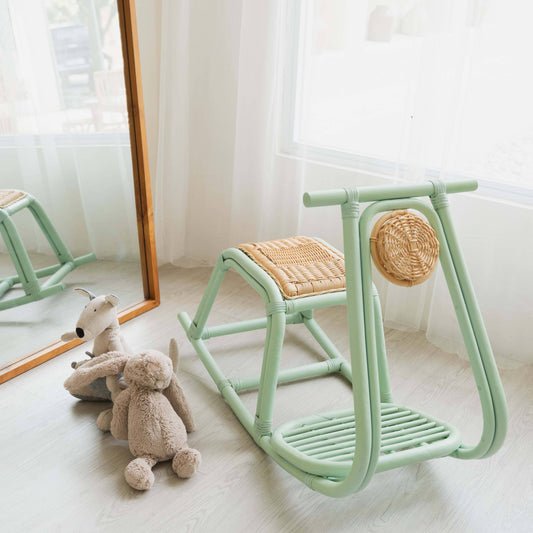 Handcrafted - Vespa Rocker (Mint) - Rattan Wicker