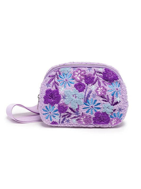 Adjustable Belt Bag - Blooming Flowers - Purple