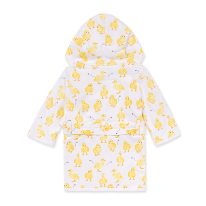 Organic Cotton Knit Terry Hooded Robe - Little Ducks