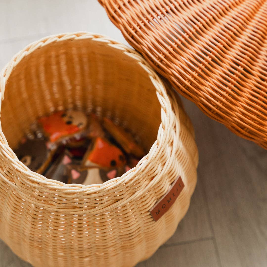 Handcrafted - Mushroom Basket - Rattan Wicker