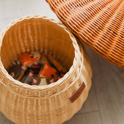 Handcrafted - Mushroom Basket - Rattan Wicker