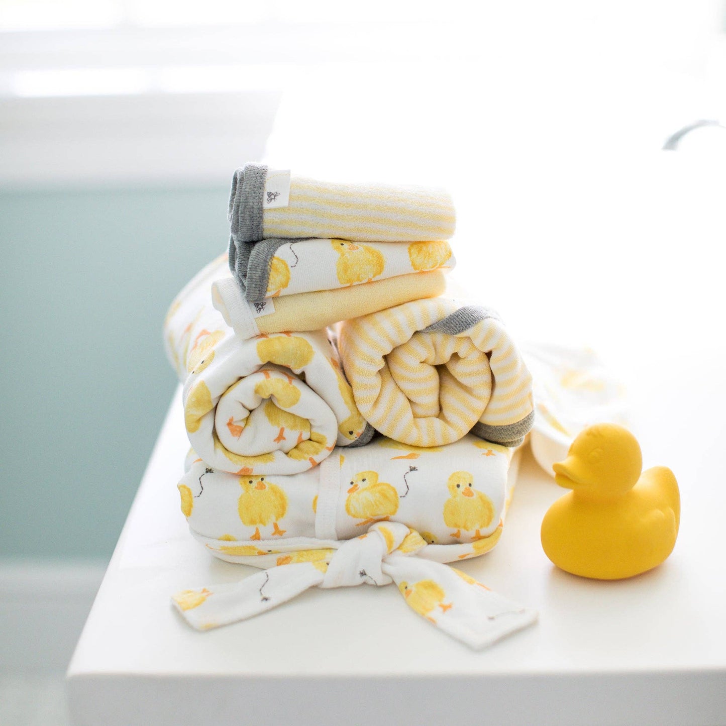 Organic Cotton Knit Terry Hooded Robe - Little Ducks