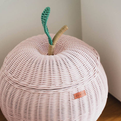 Handcrafted - Apple Storage Basket (Pink) - Rattan Wicker