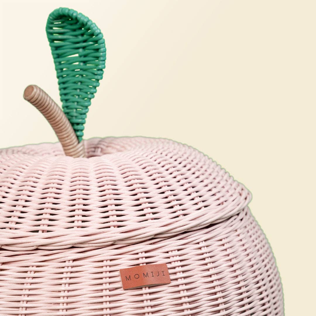 Handcrafted - Apple Storage Basket (Pink) - Rattan Wicker