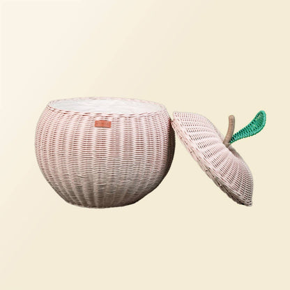 Handcrafted - Apple Storage Basket (Pink) - Rattan Wicker