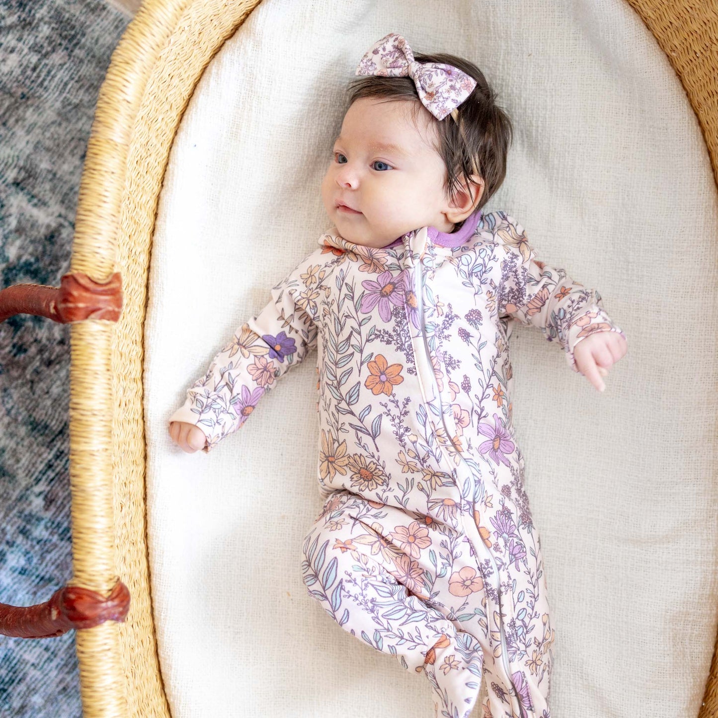 Zip Up Footed Sleeper - Flora