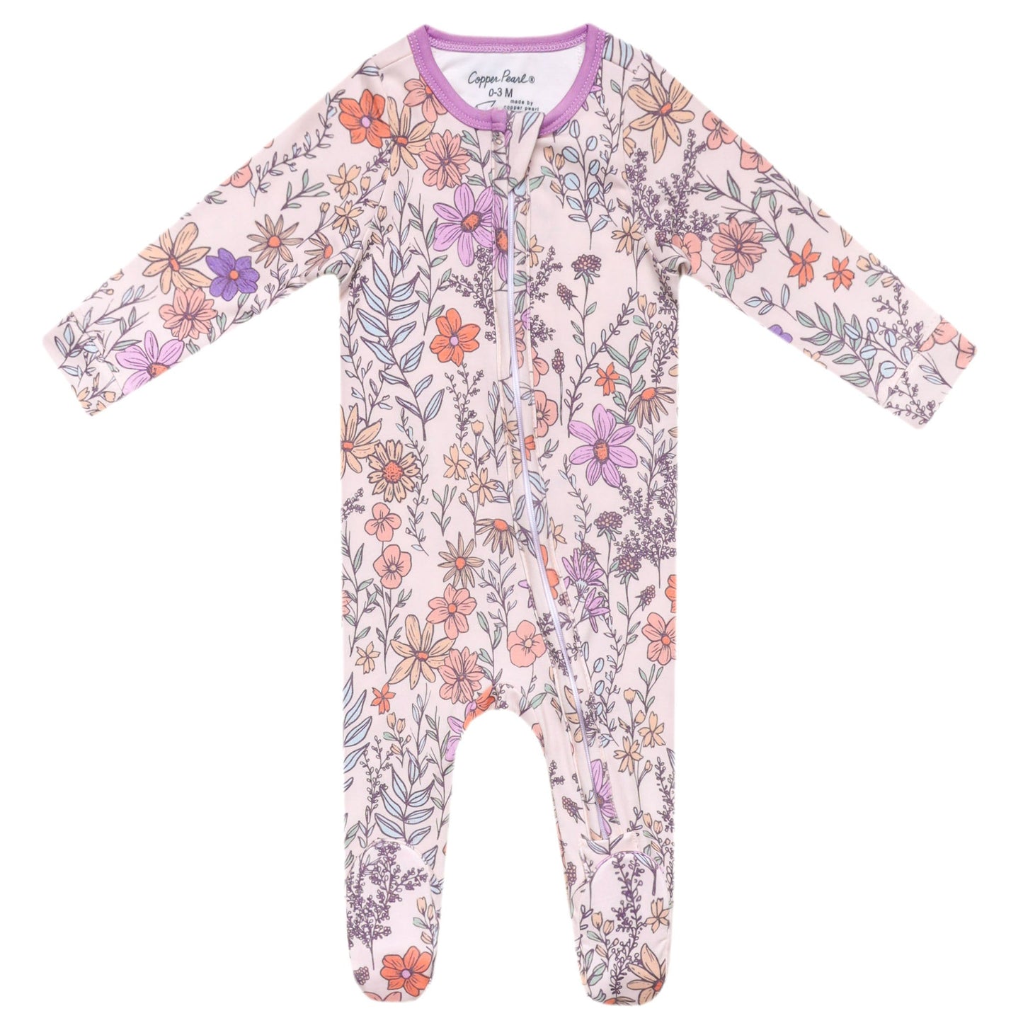 Zip Up Footed Sleeper - Flora