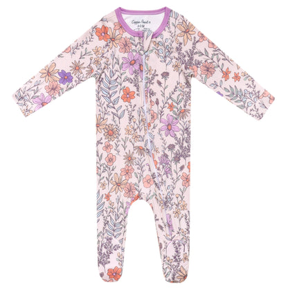 Zip Up Footed Sleeper - Flora