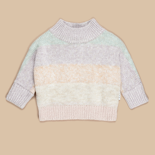 Hux Comfy Knit Sweater - Rainbow Stripe