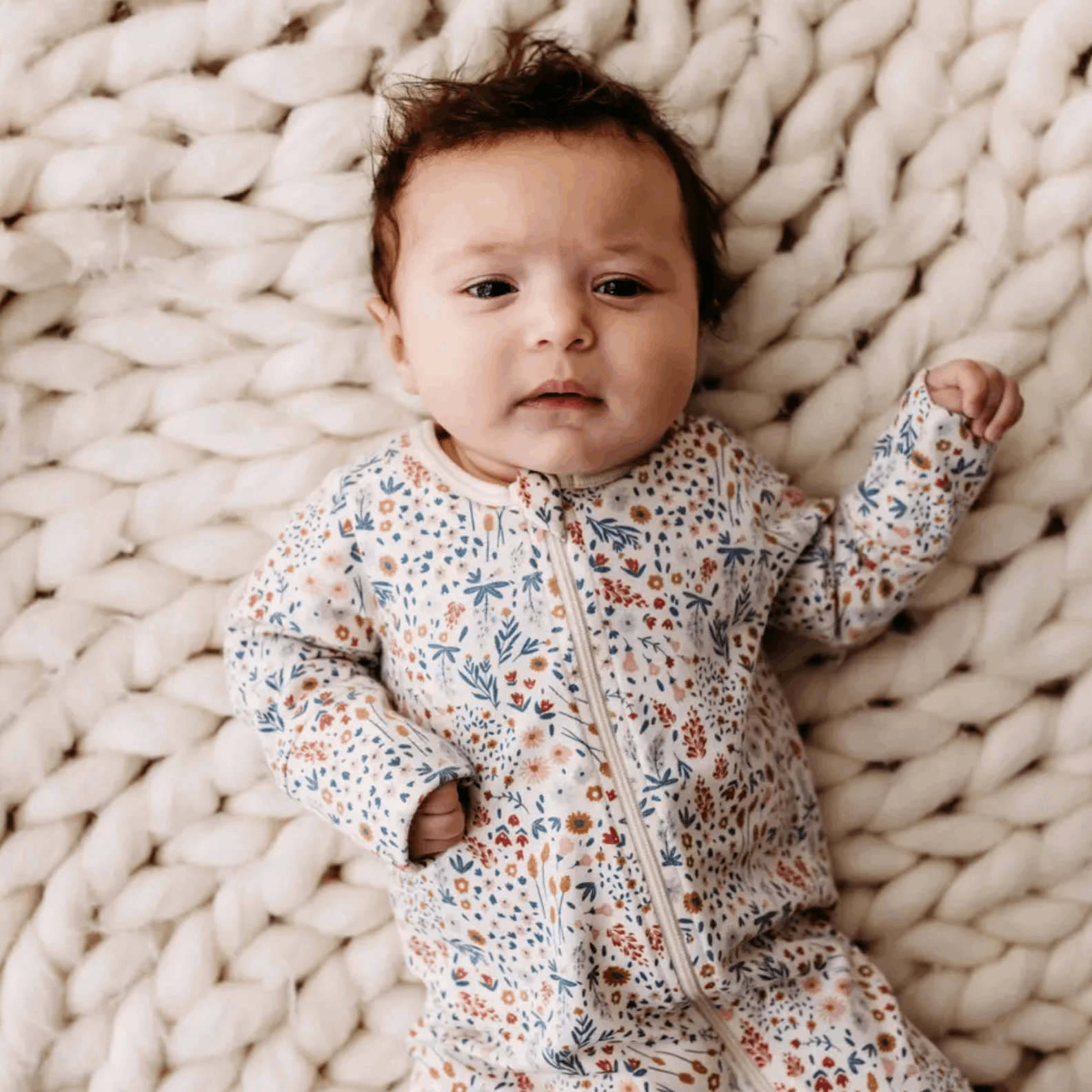 PNW Baby Footed Zip Romper- Mountain Meadow