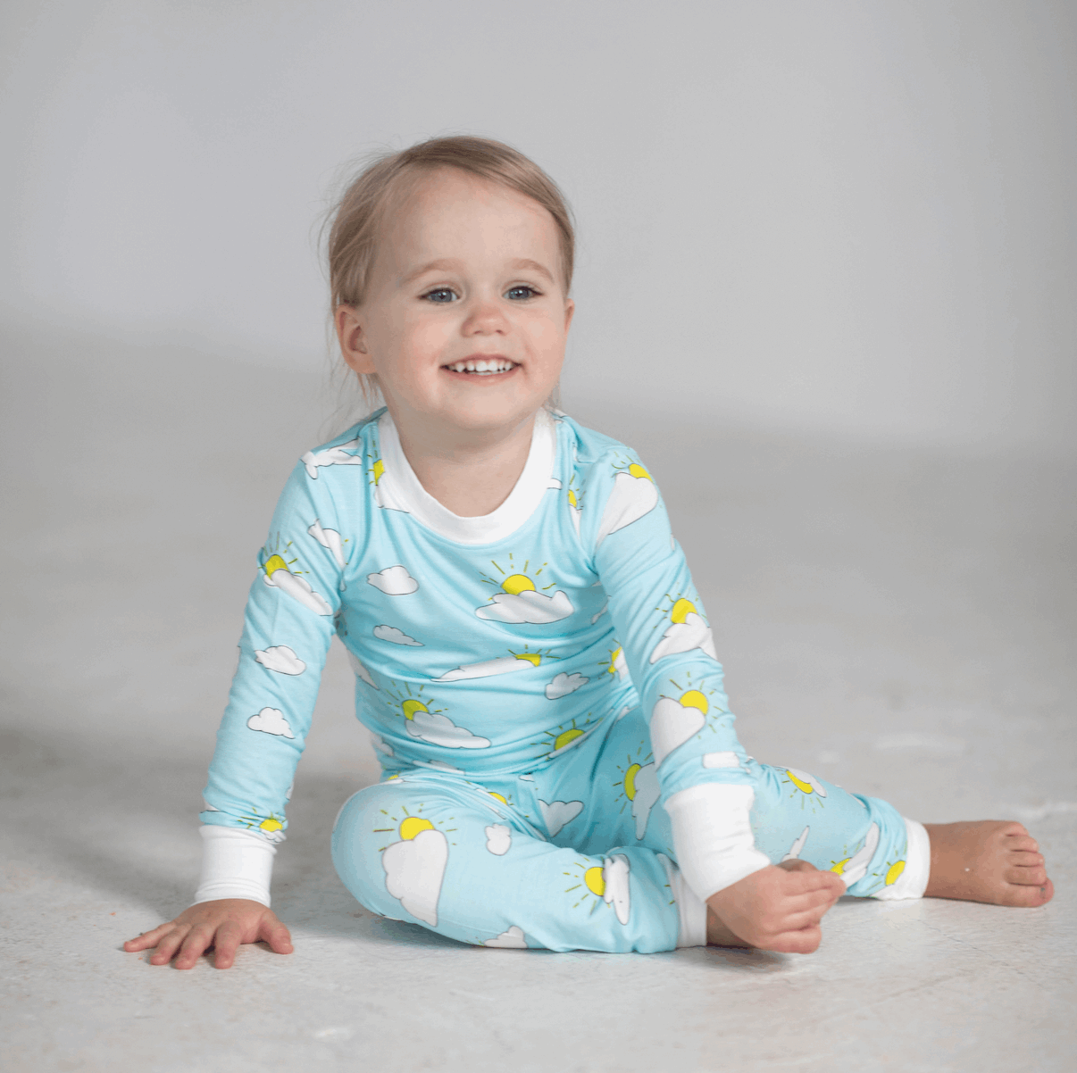 Partly Cloudy Two-Piece Bamboo Pajamas