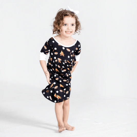 Midnight S'mores Bamboo Children's Twirl Dress