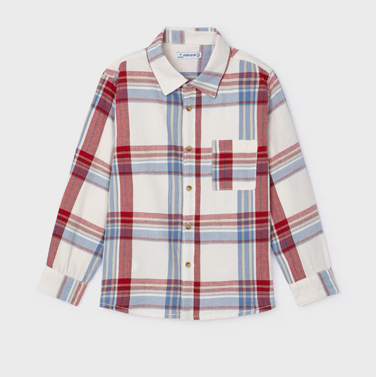 Children's Plaid Buttondown in Blue and Red