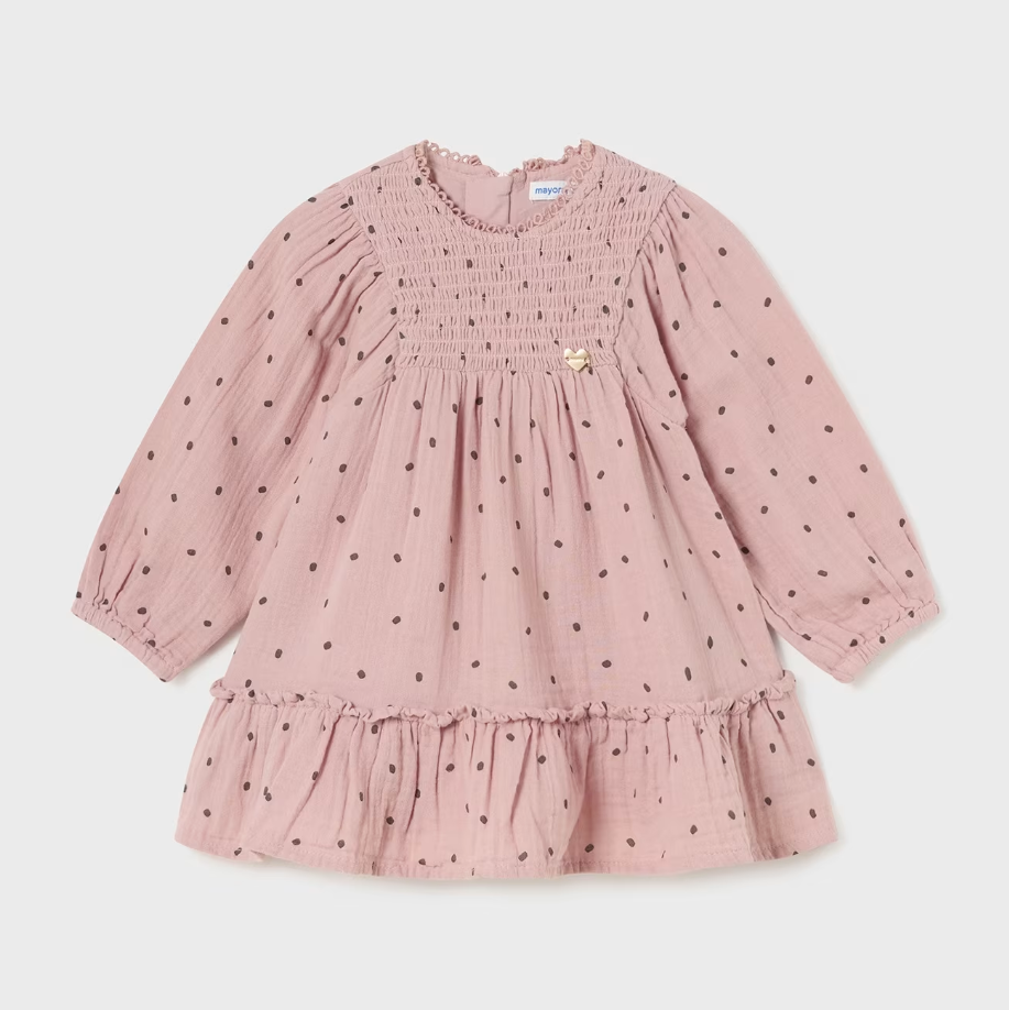 pink polka-dots dress