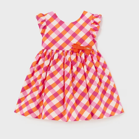 Baby Party Plaid Dress with Bow