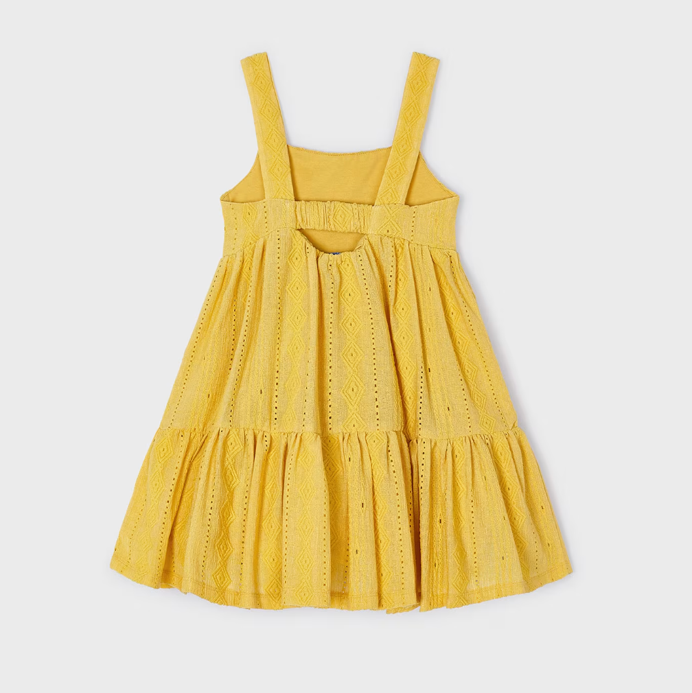 Boho Embroidered Children's Dress in Sunshine