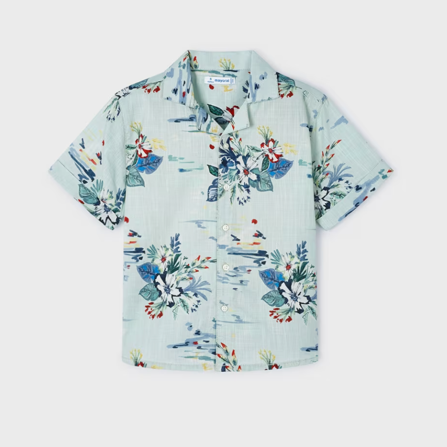 Hawaiian Print Children's Dress Shirt