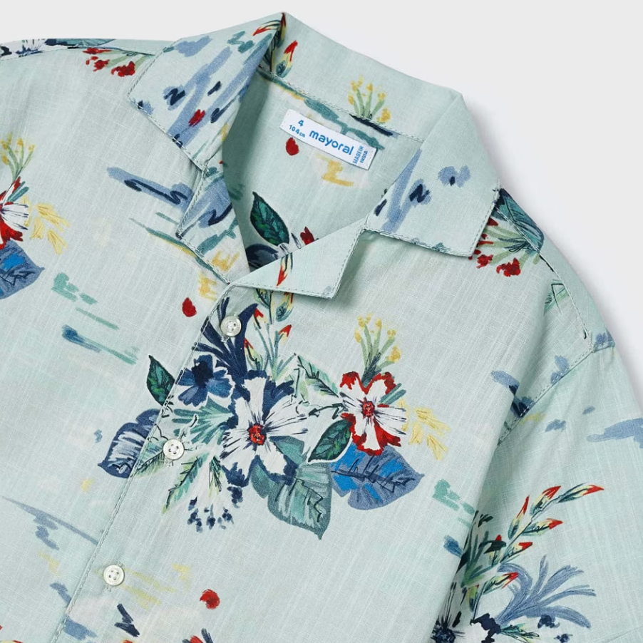 Hawaiian Print Children's Dress Shirt